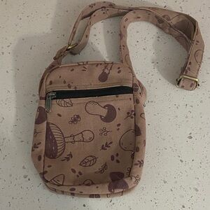 Mushroom Print Crossbody Bag